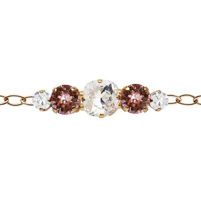 Five crystal bracelet in the chain - silver - Crystal / Blush Rose