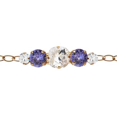 Five crystal bracelet in the chain - silver - crystal / tanzanite