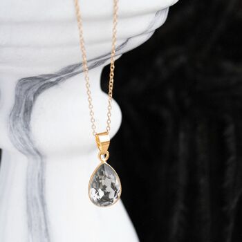 Gouttes de collier, cristal 14mm avec support - or - blush Rose 3