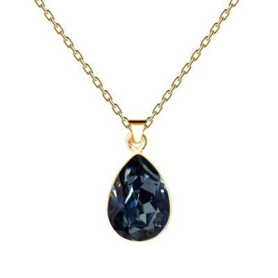 Drops of necklace, 14mm crystal with holder - gold - Montana