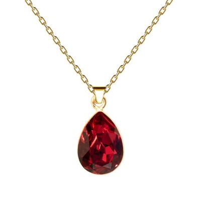 Drops of necklace, 14mm crystal with holder - gold - Scarlet