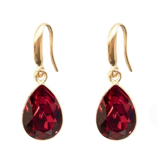 Silver drops earrings, 14mm crystal - gold - Scarlet