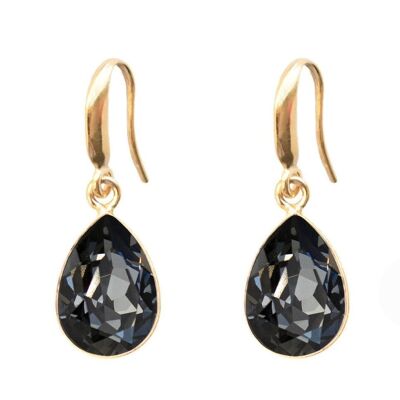 Orecchini gocce d'argento, cristallo 14mm - oro - Silvernight