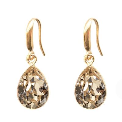 Silver drops earrings, 14mm crystal - silver - Golden Shadow