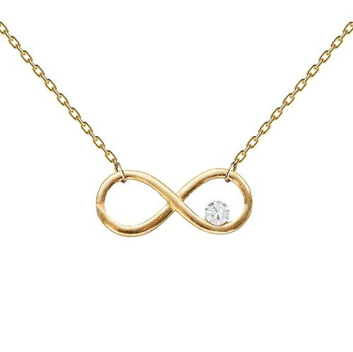 Necklace with an infinity sign and crystal - gold - crystal