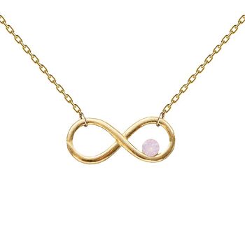 Collier avec signe infini et cristal - or - Rose Water Opal 1