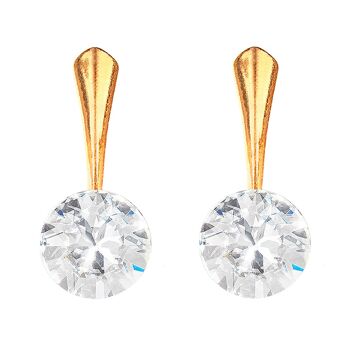 Boucles d'oreilles rondes en argent, cristal 8mm - or - cristal 1