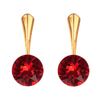 Orecchini tondi in argento, cristallo 8mm - argento - siam