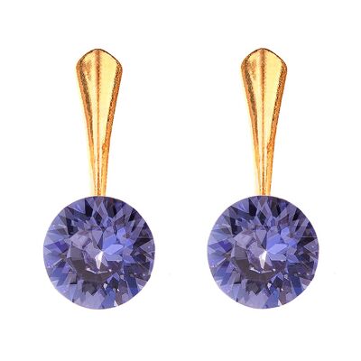 Orecchini tondi in argento, cristallo 8mm - argento - tanzanite