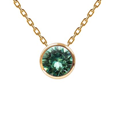 Collana, montatura tonda in cristallo 8mm - oro - erinite