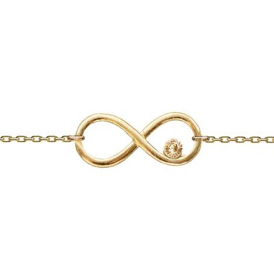 Cadena de mano con símbolo de infinito y cristal - oro - seda clara