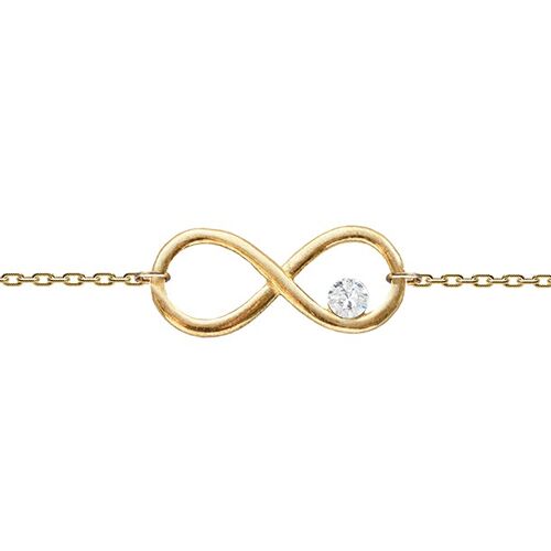 Hand chain with infinity sign and crystal - silver - crystal