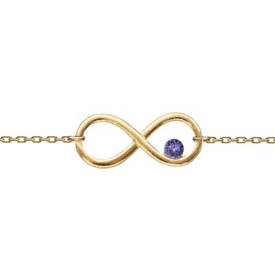 Catena a mano con segno infinito e cristallo - argento - tanzanite