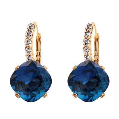 Earrings with crystal foot, 12mm crystal - gold - montana