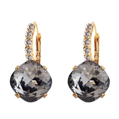 Earrings with crystal legs, 12mm crystal - gold - Silvernight