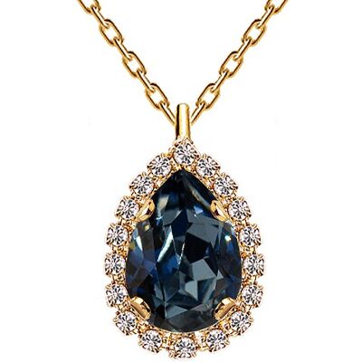 Luxurious necklace, 14mm crystal - gold - montana