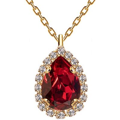 Luxurious necklace, 14mm crystal - gold - Scarlet
