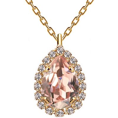 Collar de lujo, cristal de 14 mm - oro - rosa vintage