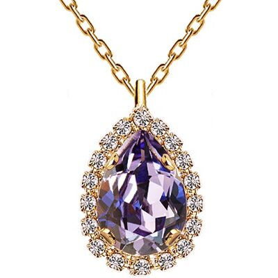 Lussuosa collana, cristallo 14mm - argento - tanzanite