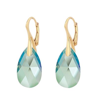 Large drop earrings, 22mm crystal (silver trim only) - Erinite