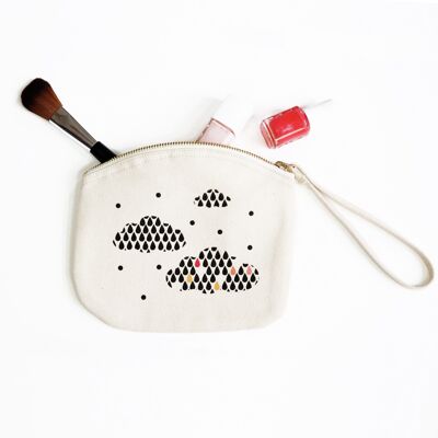 Embellie zipped organic cotton pouch