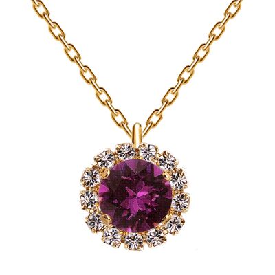 Luxurious necklace, 8mm crystal - gold - amethyst