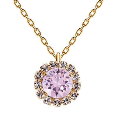 Luxurious necklace, 8mm crystal - gold - light amethyst