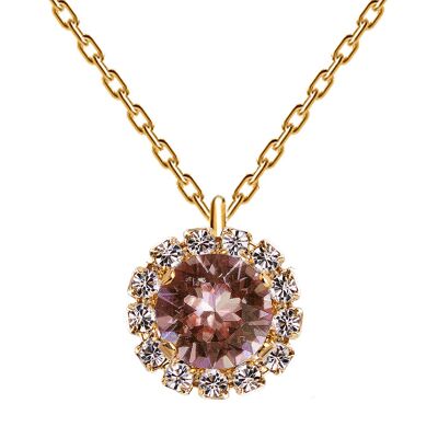 Collier luxueux, cristal 8mm - or - rose blush