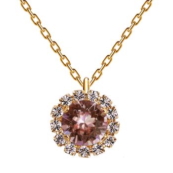 Collier luxueux, cristal 8mm - or - rose blush 1