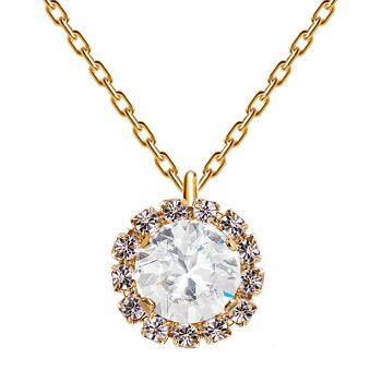 Collier luxueux, cristal 8mm - or - cristal 1