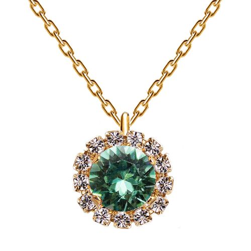 Luxurious necklace, 8mm crystal - gold - erinite