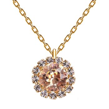 Collier luxueux, cristal 8mm - or - Light Peach 1