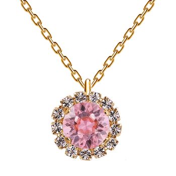 Collier luxueux, cristal 8mm - or - Light Rose 1