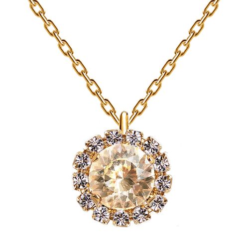 Luxurious necklace, 8mm crystal - gold - Golden Shadow