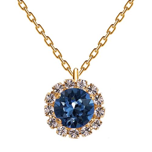 Luxurious necklace, 8mm crystal - gold - montana