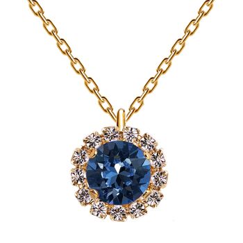 Collier luxueux, cristal 8mm - or - montana 1