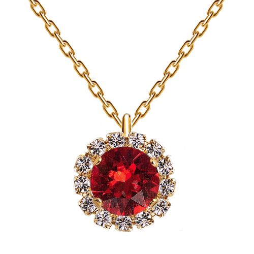Luxurious necklace, 8mm crystal - gold - siam
