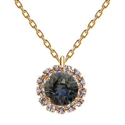 Luxurious necklace, 8mm crystal - gold - Black Diamond