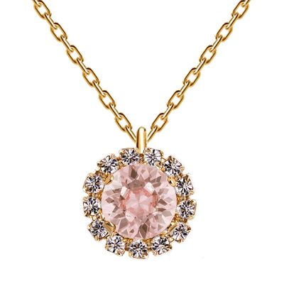 Lussuosa collana, cristallo 8mm - oro - rosa vintage