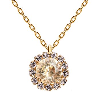 Collier luxueux, cristal 8mm - argent - Golden Shadow 1