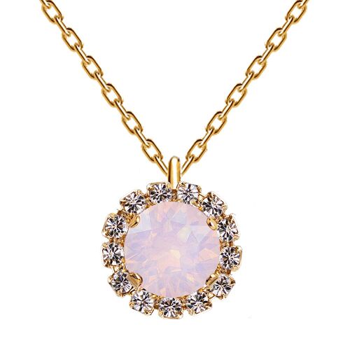 Luxurious necklace, 8mm crystal - silver - Rose Water Opal