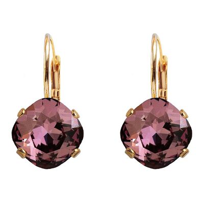 Diamond earrings, 10mm crystal - gold - Antique Pink