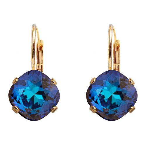 Diamond earrings, 10mm crystal - gold - bermuda