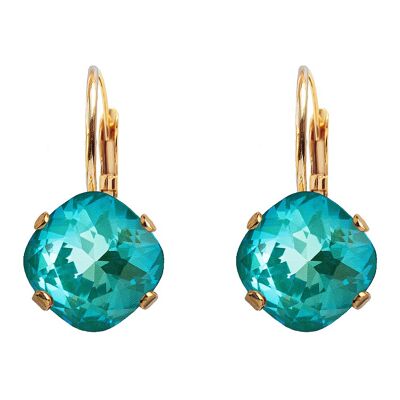 Diamond earrings, 10mm crystal - gold - Laguna delite