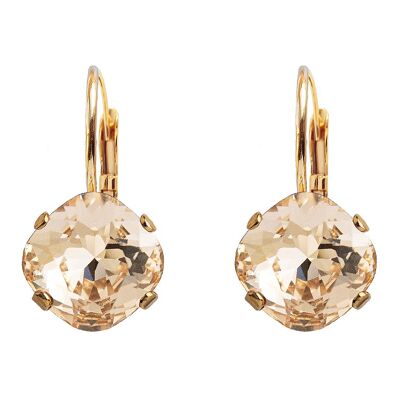 Diamond earrings, 10mm crystal - gold - Light Silk