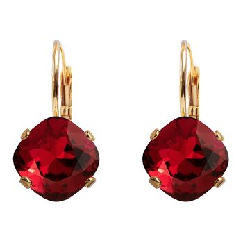 Boucles d'oreilles diamant, cristal 10mm - or - Scarlet 1