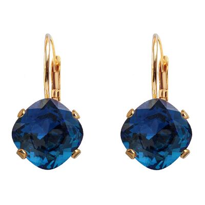 Diamond earrings, 10mm crystal - silver - montana