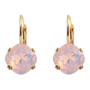 Boucles d'oreilles diamant, cristal 10mm - argent - Rose Water Opal 1