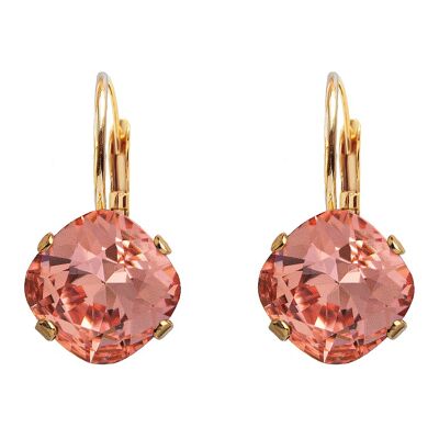 Diamantohrringe, 10 mm Kristall - Silber - Rose Peach