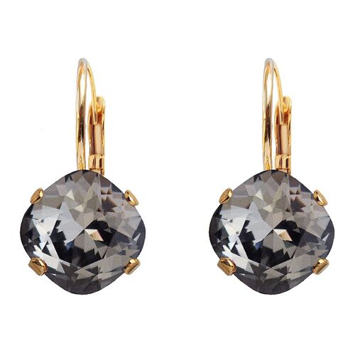 Diamond earrings, 10mm crystal - silver - Silvernight